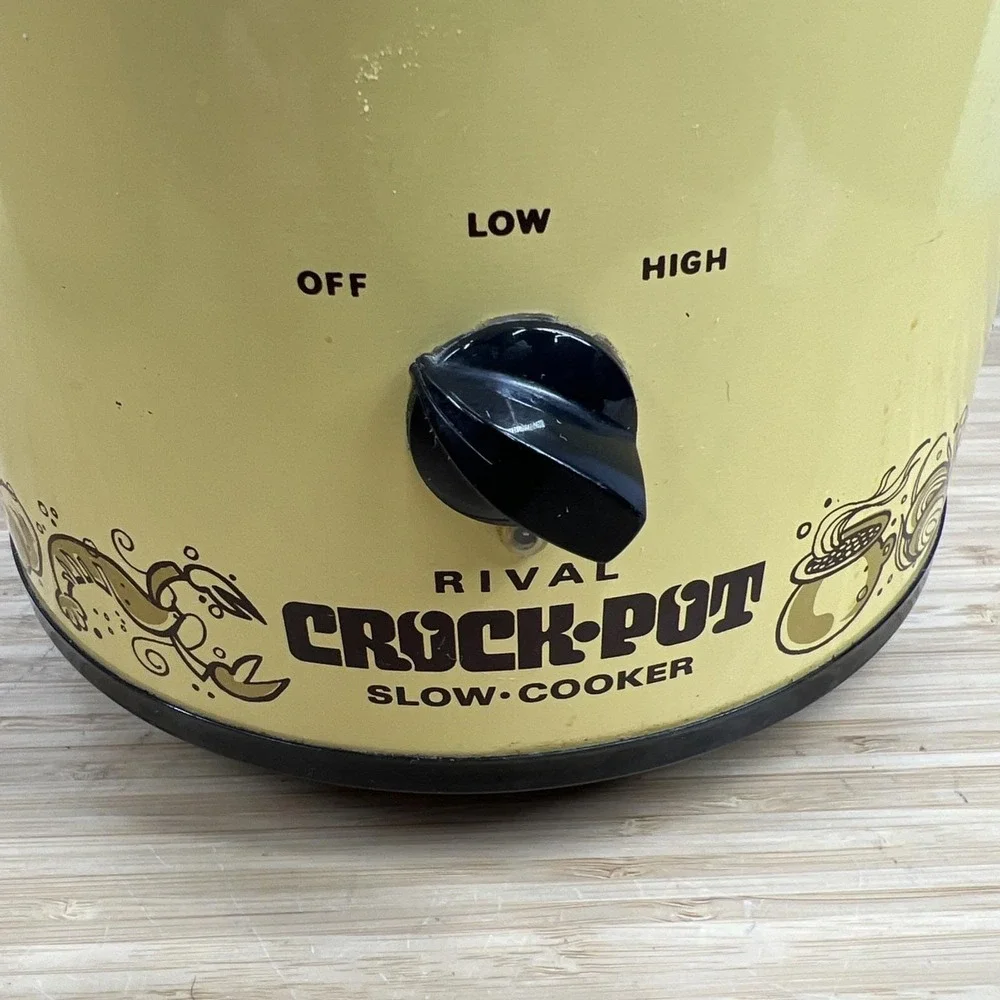 Rival Crock Pot Slow Cooker 3.5 qt Harvest Gold WITH LID 3100/2 TESTED WORKING